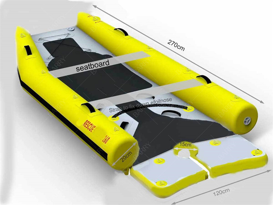 Küçük kayak şişme PVC Güçlü yelken Ce Hafif Ağırlıklı Katamaran Yelkenli Tekne Hipalon Şişme Tekne Katamaran