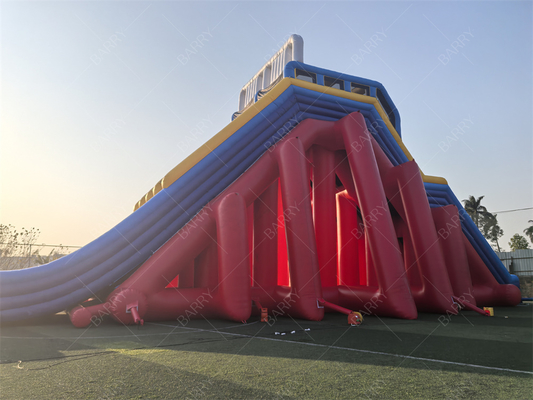 Ticari sınıf 65x18x15m Kırmızı Özel Macera Büyük Şişme Su Kaydırmaçları Yetişkinler İçin