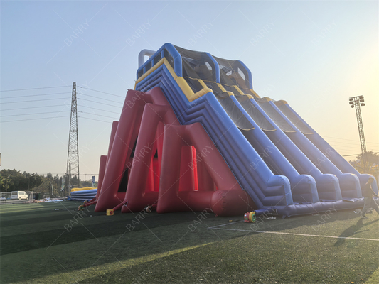 Ticari sınıf 65x18x15m Kırmızı Özel Macera Büyük Şişme Su Kaydırmaçları Yetişkinler İçin