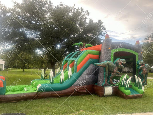 T-Rex Dinozor Şişme Su Kaydırağı Zıplama Evi Kombo Şişme Zıplayıcı Zıplama Kalesi