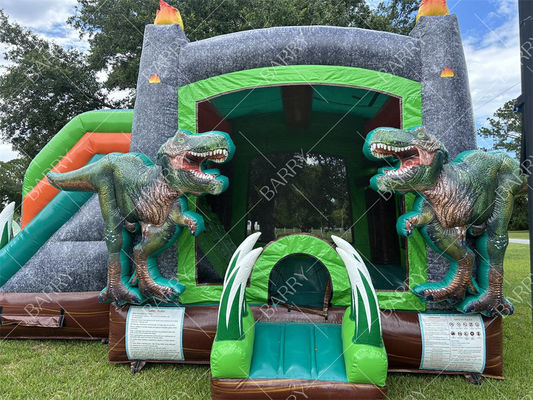 T-Rex Dinozor Şişme Su Kaydırağı Zıplama Evi Kombo Şişme Zıplayıcı Zıplama Kalesi