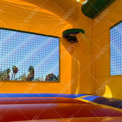 Ticari ucuz doğum günü pastası Ay yürüyüşü şişme kombinasyon kaydırma atlama kalesi çocuklar parti için sıçrama evi