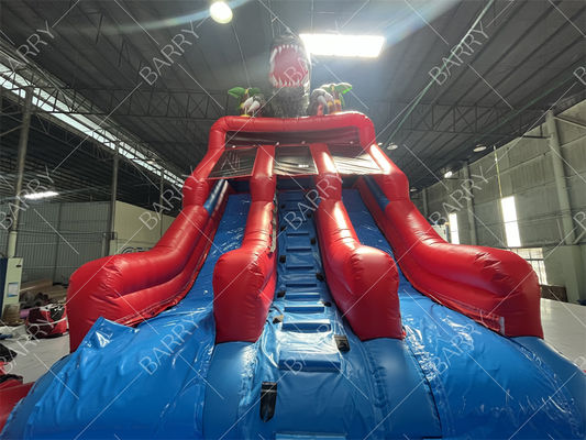High Quality Popular Huge Jungle Dinosaur Theme Inflatable Water Slide With Pool