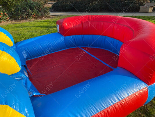 Havuzlu Gökkuşağı Temalı Şişme Su Kaydırağı, Çocuklar için Açık Hava Renkli Su Oyun Ekipmanı ve Top Havuzu