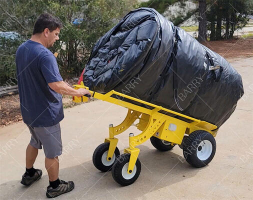 Elektrikli Dört Tekerlekli Ağır Görevli El Kamyonu Dolly, şişme sıçrama evleri kaldırmak için vinçle