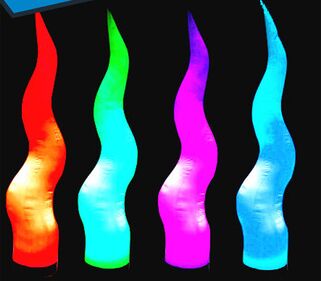 Diaplay için Seks Tube 8 Led Lighing Şişme Sütun Değişen Renk