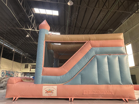 Pembe ve Mavi Prenses Pastel Kale Slide ile şişme sıçrama evi