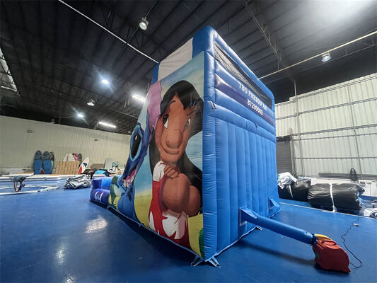 Lilo & Stitch Temalı Üçlü Şeritli Şişme Kaydırma.