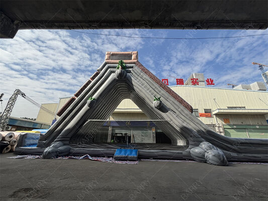 Ticari Kalite Dev Şişme Su Kaydırma, Tropikal Temel Çift Şeritli Islak/Kuru Kaydırma Eğlence Parkları ve Festivaller İçin