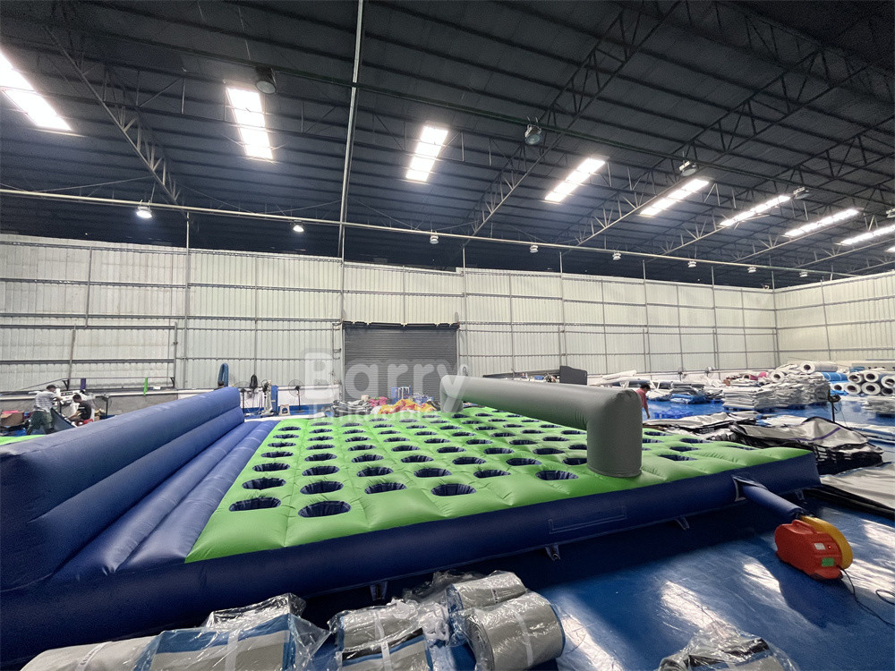 17.5m ((L) X7.4m ((W) X1.2m ((H) Pvc Tarpaulin Şişme Yatak Çılgın için şişme 5km engeller koşusu