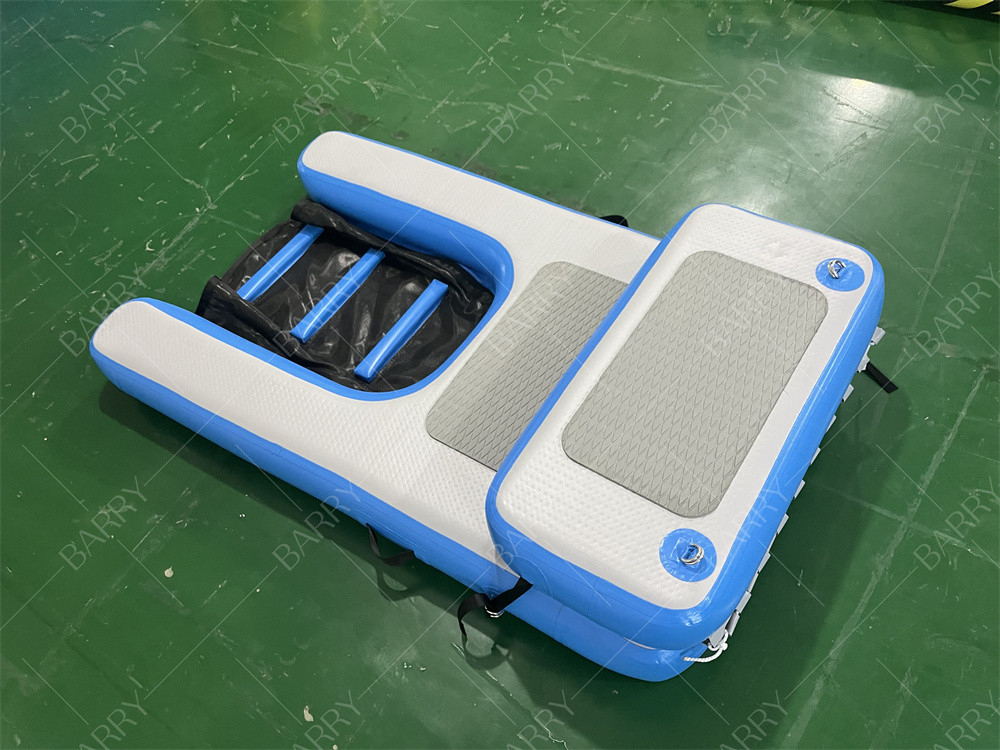 Güvenli ve istikrarlı kaymaz PVC şişme köpek su rampfloating platform pet tırmanış mat havuz göl iskelesi için
