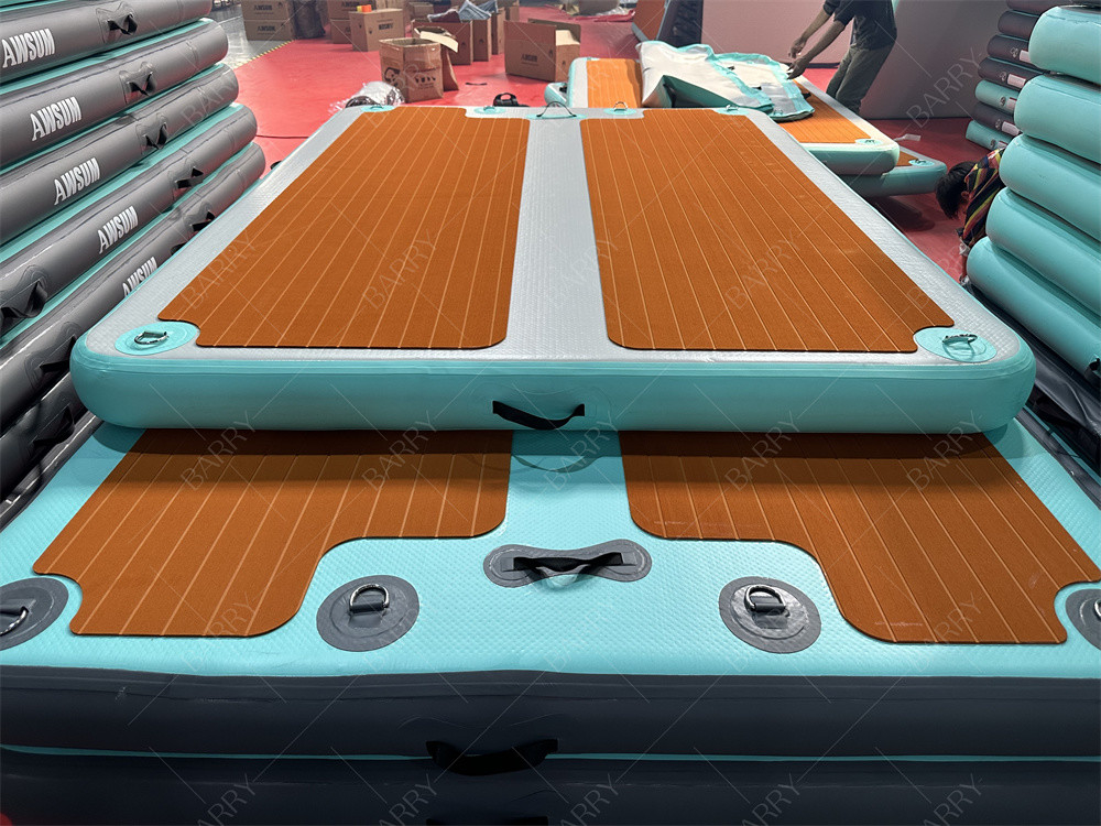 2.4x1.8x0.15m Dropstitch şişme tekne Jet Ski Dock Su Yüzen Yüzme Çatısı Adası