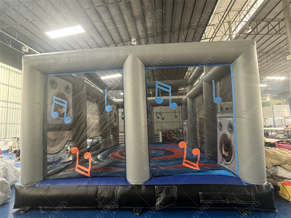 Etkileşimli Şişme Disko Dans Evi Yetişkin Boom Kutusu Atlama Bouncy Castle Retro Boombox Parti için Bouncer