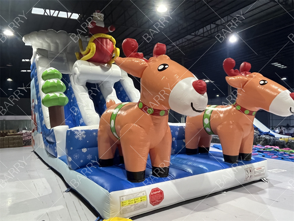 Noel için Ticari Çocuk ve Yetişkin Şişme Kaydırak