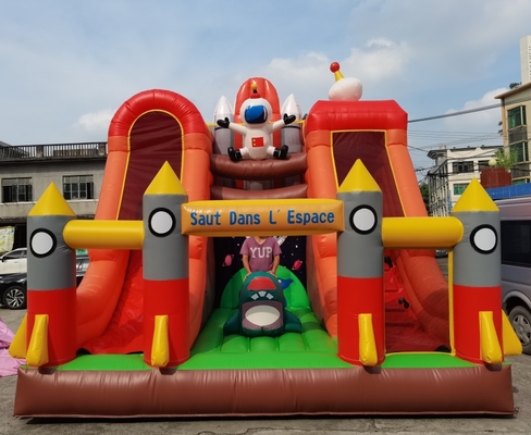 5mLX5mWX6mH Şişme Atlama Zıplayan Kaleler roket kaydırağı Çocuklar İçin Parti