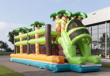 Comercial Jungle Tema Mega Bouncy Blow Up Engel Kursu Kırmızı Toplar