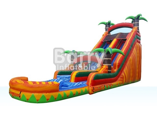 0.55mm Pvc Tente Şişme Su Kaydırağı Jungle Tema Kayma Kaydırağı Su Kaydırağı