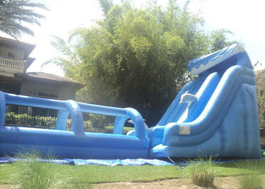 21FT Tall Açık Şişme Slide Ve 32ft Uzun Kayma N Slide Şişme / Havuzlu Dalga