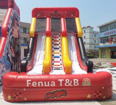 PVC Tente Böcekleri Kız Şişme Su Kaydırağı Havuzlu Çift Şeritli