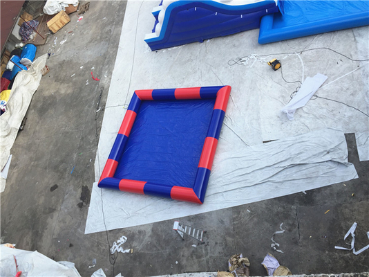 Aile İçin Derin Mavi Ve Kırmızı Tente Şişme Su Havuzu 6x6m