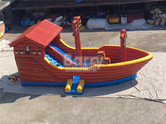 Parti için Pvc Combo Korsan Gemisi Tekne Şişme Sıçrama Ev Slayt