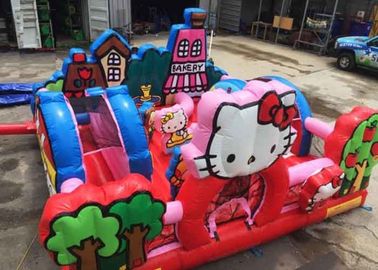 Hello Kitty Şişme Toddler Bahçesi, Slaytlı, Ticari Yetişkin Yaşam Dolu Kalesi