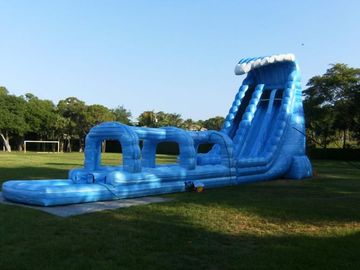 Çift Mavi Köy Şişme Su Kaydırağı, Uzun Kayma N Slide Su Kaydırağı