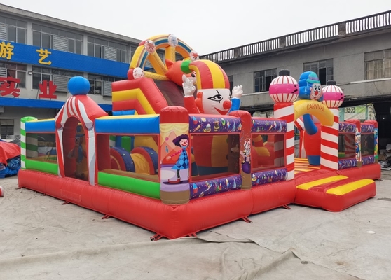 0.55mm PVC Şişme Oyun Alanı Eğlenceli Şehir Joker Tema Yaşam Dolu Kale 10mL * 7mW * 4mH