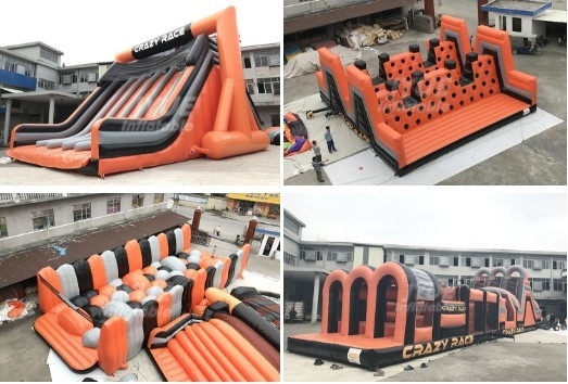 PVC Ticari Şişme Engel Kursu 5k Etkinlik Bouncy Engel Kursu Özelleştirilmiş