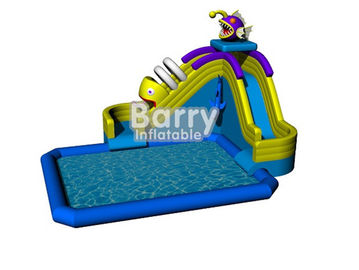 Komik aqua park su oyunları, ucuz piranha şişme su parkı arazi havuzu