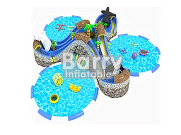 Çocuklar Şişme Su Parkı / Aqua Park 3 Havuzlu Dayanıklı Ticari Sınıf