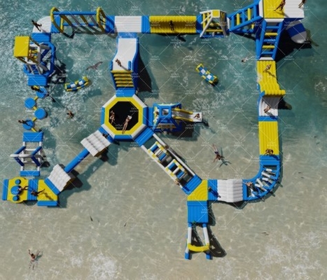 0.9mm PVC Şişme Yüzer Su Parkı Açık Aqua Macera Su Parkı
