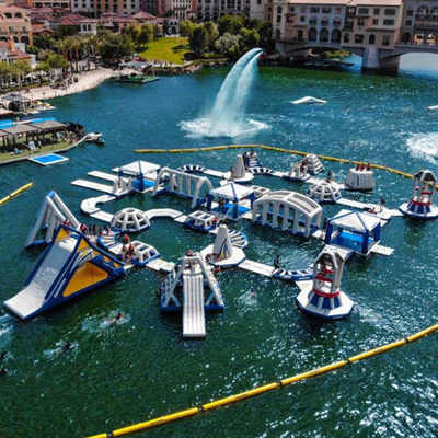 Plaj İçin 0.9mm PVC Şişme Göl Su Oyunları Aqua Park Engeli
