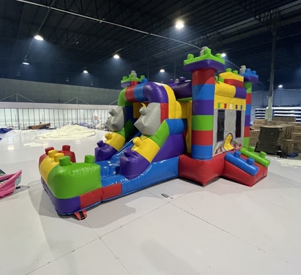 Tarpaulin Ticari Kayma Evleri Kaydırıcılarla Eğlence Kayma Kale Kombosu