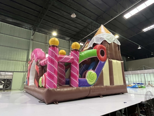 PVC Çocuklar Özel Şişirme Jumperler Kiralama Şişme Atlama Evi Şeker Teması