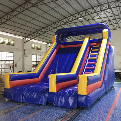 Ticari Tarpaulin Şişirme Su Kaydırıcıları Aile için Mavi Kaydırıcılar