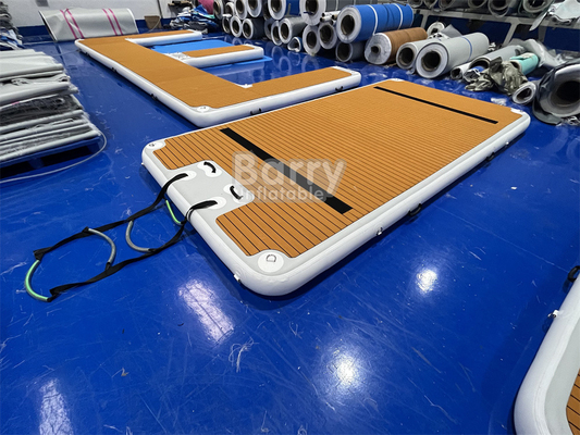 Güneş Banyo Yüzme Oyunu Wakeboard Özel Renkli Şişme Dock Teak Finish ve Yüksek Kapasite