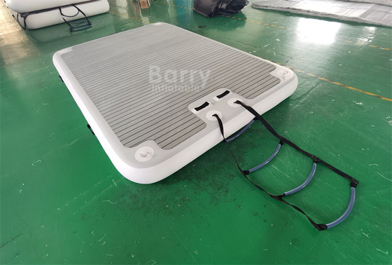 Özel Taşınabilir Drop Stitch PVC Teak Şişme Yüzen Platformu Su Platformu Dock