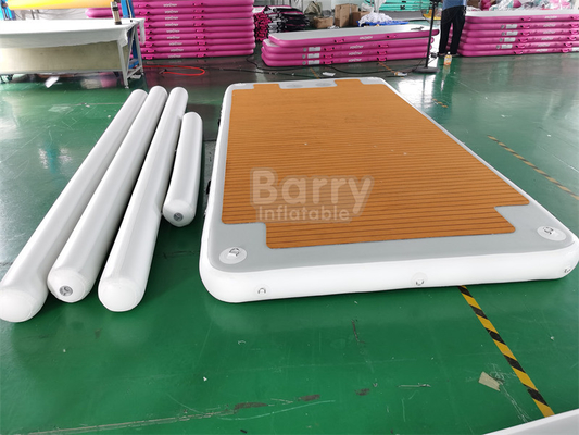Drop Stitch PVC Ahşap Tarzı Şişme Yüzme Platformu