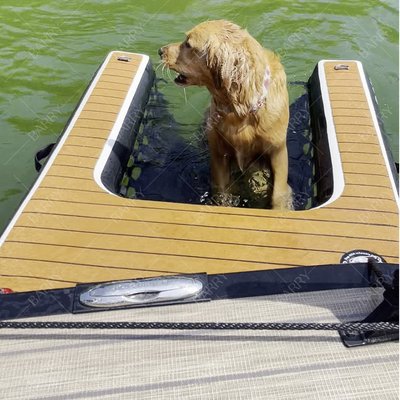 Özel LogoKöpek için şişme tekne merdiven tırmanış ramp platformu şişme su rampası
