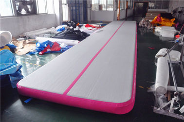 Pembe Küçük Blow Up Jimnastik Mat, Ev İçin Şişme Takla Parça