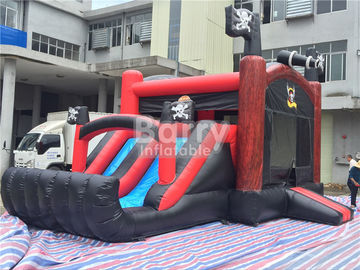 Korsan Gemisi Sıçrama Yuvarlak Şişme Combo Slayt, Çocuklar Parti İçin Şişme Bouncers