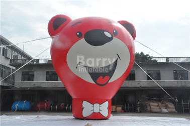 Reklam 8.5m Yükseklik için Oxford Red Bear Şişme Zemin Balon