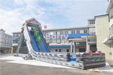 Gri Yaz Ticari Sıçrama Dev Şişme Su Kaydırağı 25x4.3x9.5M