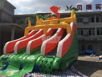 Landing Yatak Havuzlu PVC Dinozor Çift Şişme Su Kaydırağı
