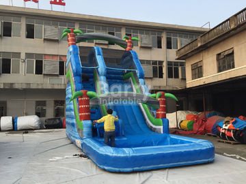 Baskı ile Yaz Palm Tree Şişme Açık Su Kaydırağı
