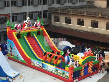Çocuklar Bounce Castle Şişme Oyun Alanı / Şişme Eğlence Parkı Mickey Karikatür Şişme Eğlence Parkı