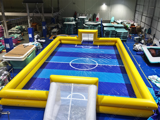 Havalandırma ile şişme futbol sahası 20x10m PVC terpen