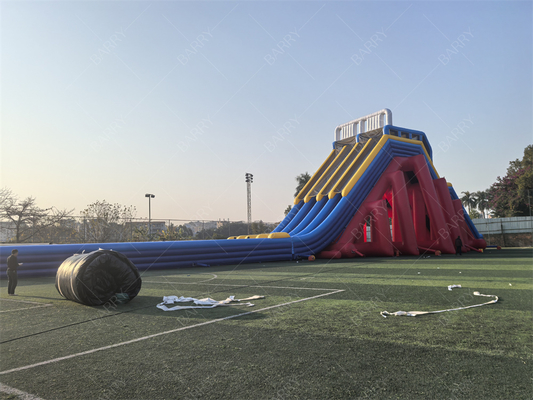 Ticari sınıf 65x18x15m Kırmızı Özel Macera Büyük Şişme Su Kaydırmaçları Yetişkinler İçin