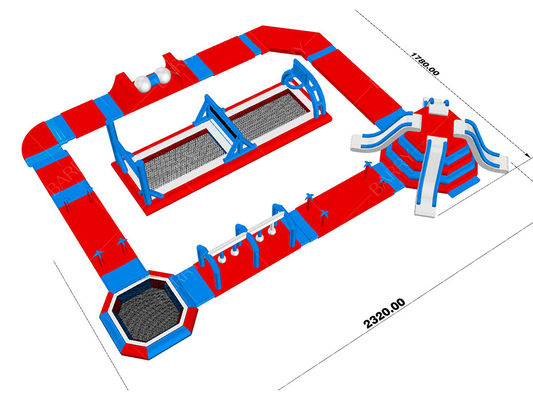 0.9mm PVC Yüzen Şişme Su Parkı Göl Şişme Su Oyunları Deniz İçin Şişme Su Parkı
